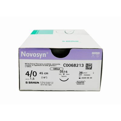Novosyn suture assorbibili in poliglactina 910, ago 1/2 26mm, USP 0 - filo viola 70 cm (conf. 36 pz.)
