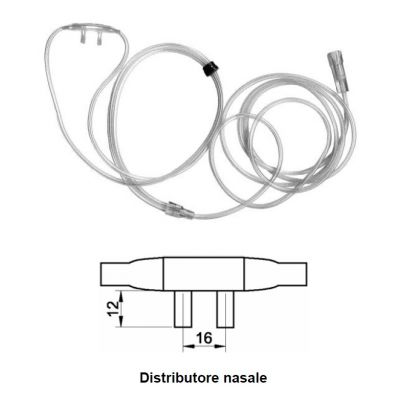 Cannula nasale OS/12ATS con tubo 5 metri - Adulti  