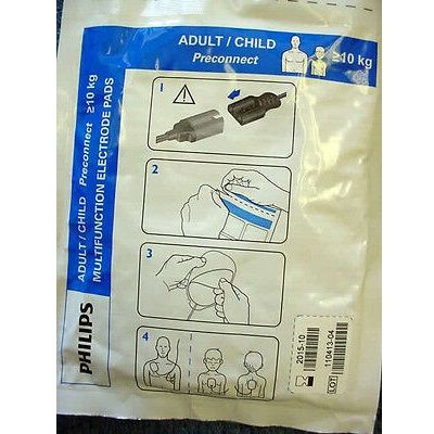 Elettrodi defibrillazione PHILIPS Heartstart XL e MRX multifunzionali preconnessi - Adulti (10 pz.) - originali