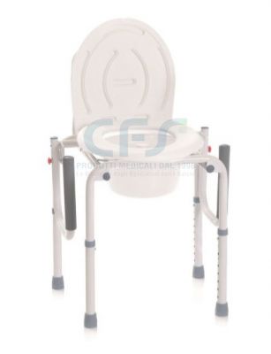 Sedia comoda WC in alluminio a 4 funzioni con braccioli ribaltabili RP783  su CFS PRODOTTI MEDICALI