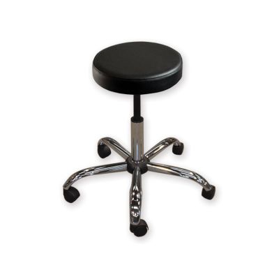 Sgabello con sedile imbottito - base in metallo elevabile a vite