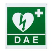 Cartello in alluminio DAE per defibrillatore cm 29 x 36