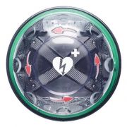 Armadietto per defibrillatore Rotaid Solid Plus da esterno con allarme - Verde e frecce rosse
